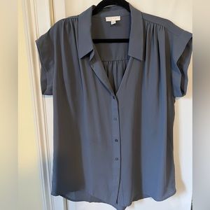 Short sleeved button down blouse